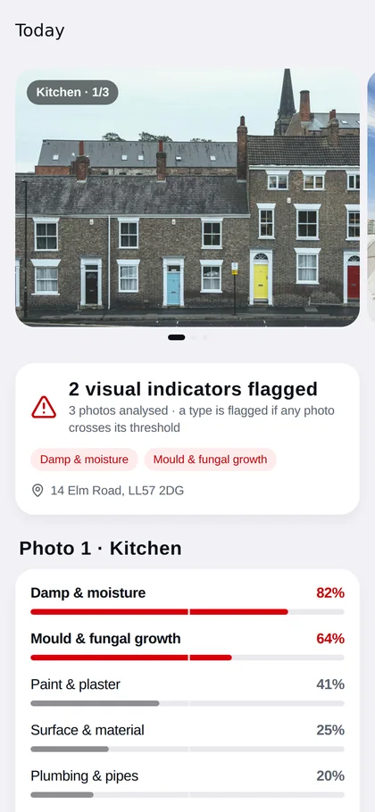 HF-AI app: Your report screen